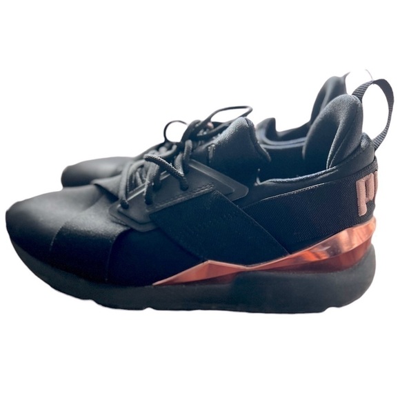 AUTHENTIC Puma Muse Metallic Puma Black Rose Gold Gym - Picture 2 of 7